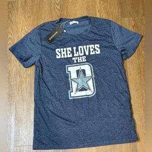 She Loves The D Parody Dallas‎ Cowboys Women’s T-Shirt Heather Blue Size S